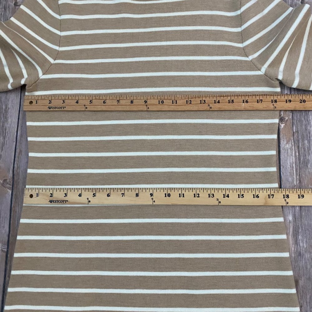 Vineyard Vines Tan White Stripe Merino Wool Sweater Dress - Picture 8 of 12
